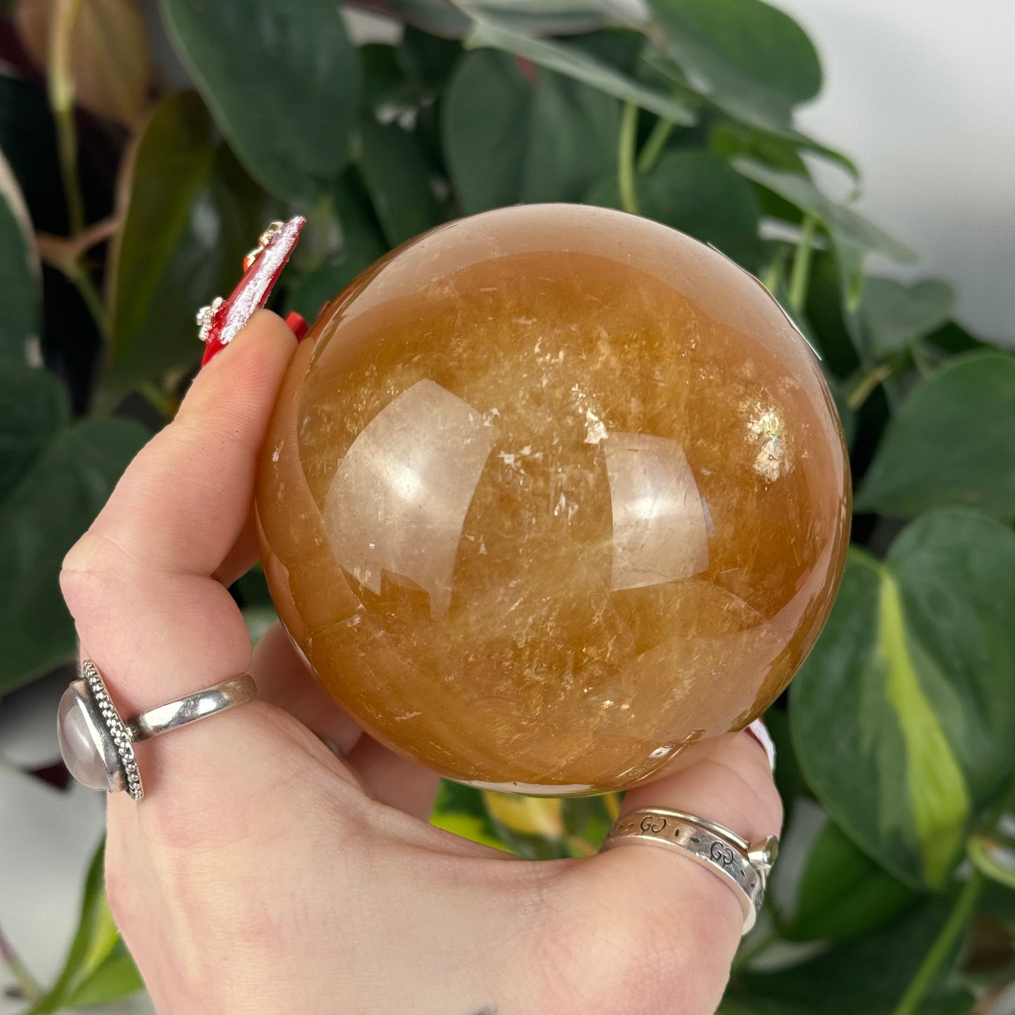 Honey Calcite Sphere