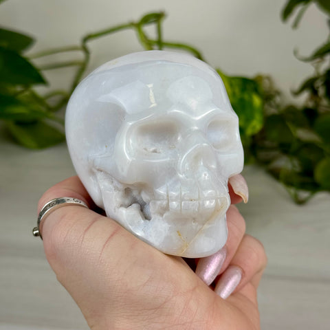 Snow Agate Skull