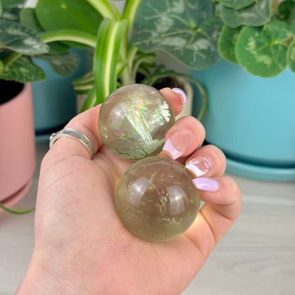 Green Grape Fluorite Sphere