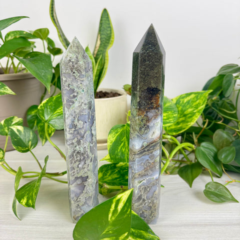 XL Moss Agate Tower