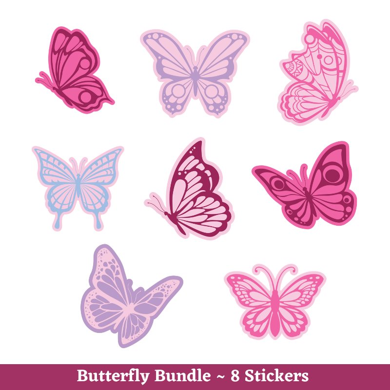 Butterfly Sticker Bundle (8 Stickers)