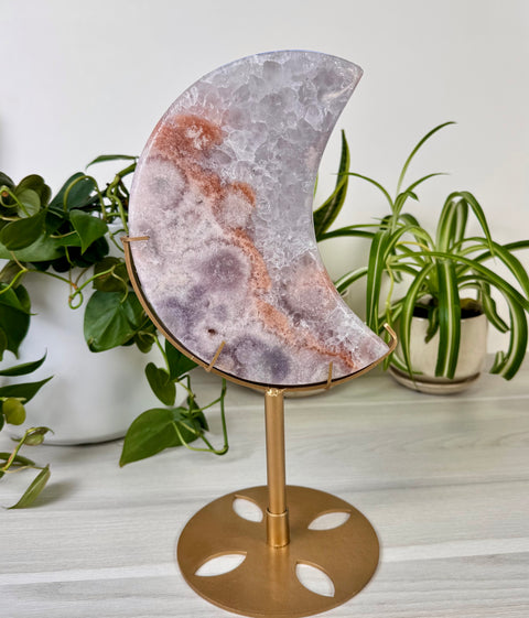 Pink Amethyst Moon (W/ Custom Stand)