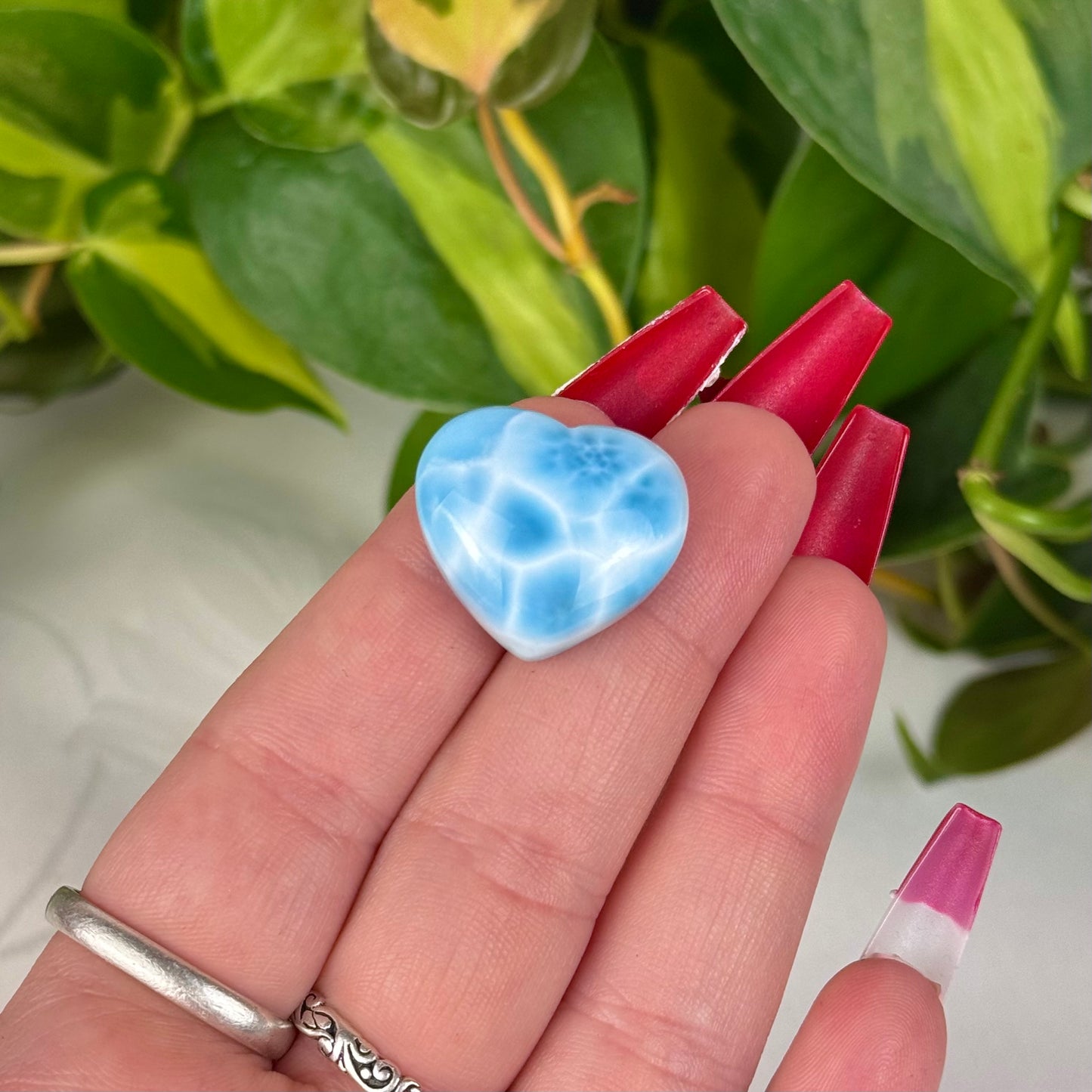 Mini Hand-Carved Larimar Love Heart