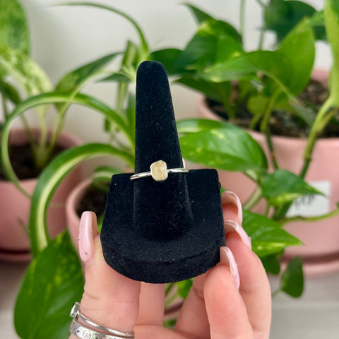 Sterling Silver Libyan Desert Glass Ring