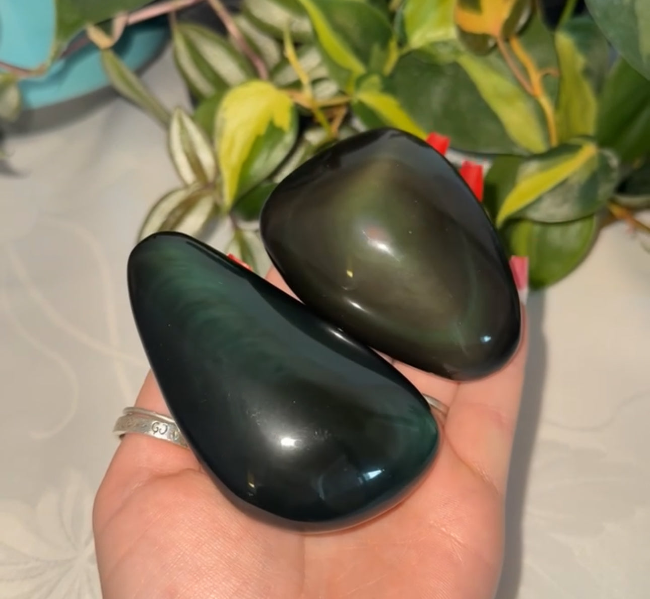 Rainbow Obsidian Palm Stone