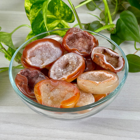 Druzy Carnelian Palm Stone