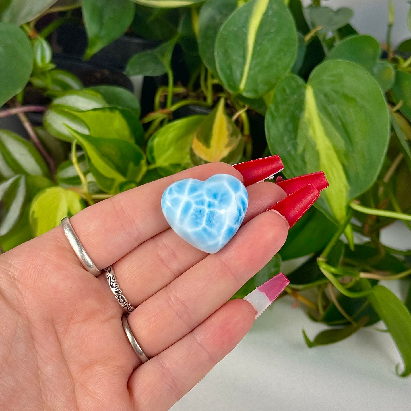 Mini Hand-Carved Larimar Love Heart