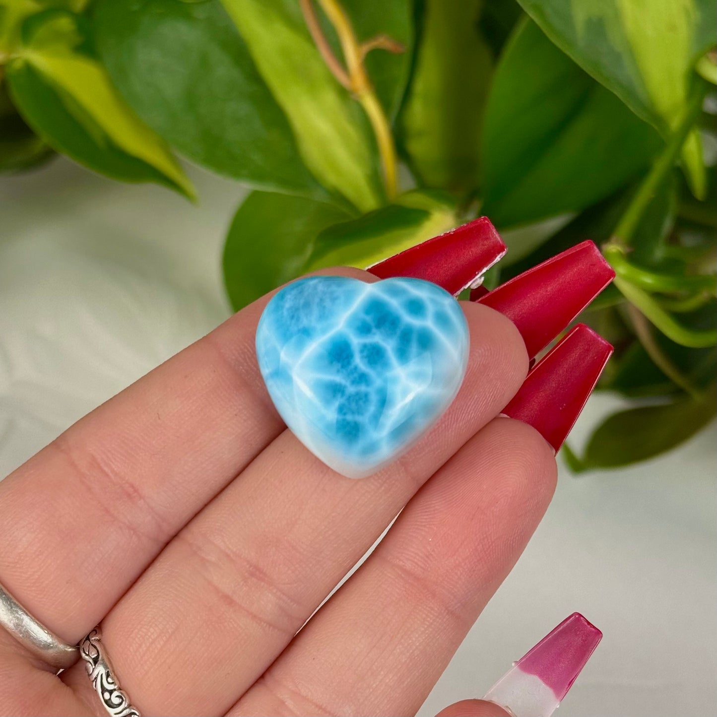 Mini Hand-Carved Larimar Love Heart