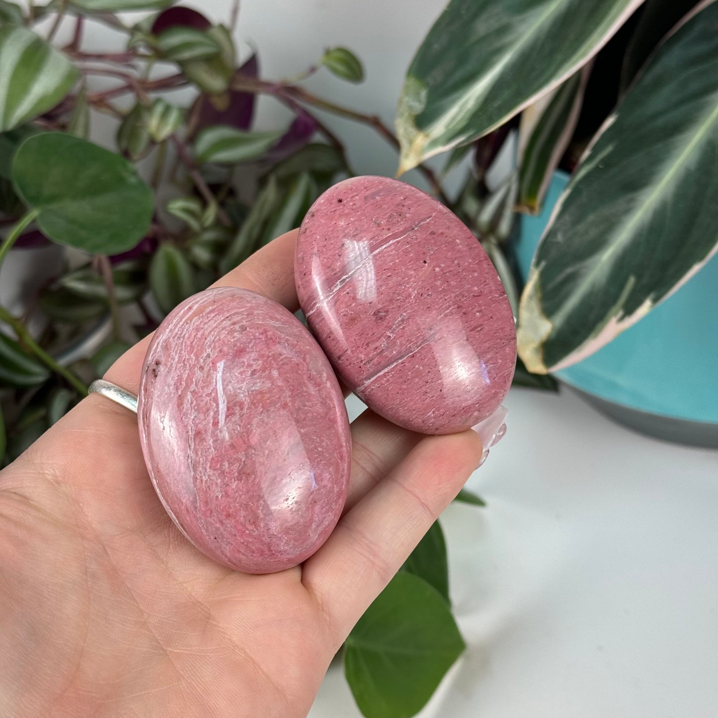 Imperfect Pink Petrified Wood Palm Stone