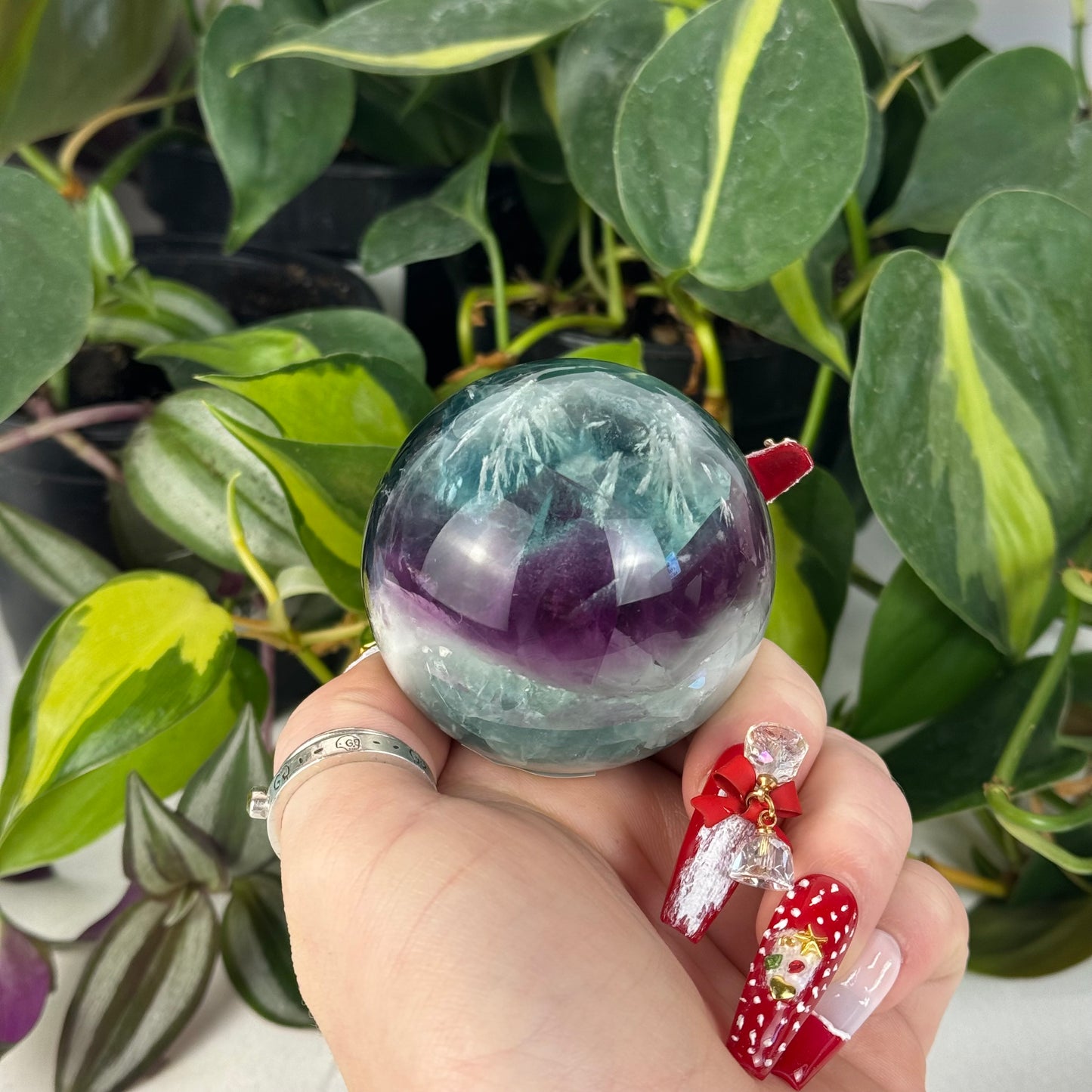 Feather Fluorite Sphere