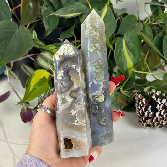 XL Moss Agate Tower