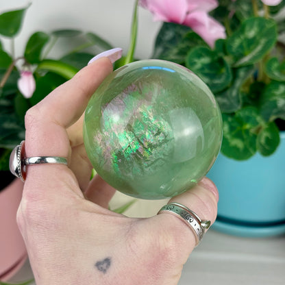 Green Grape Fluorite Sphere