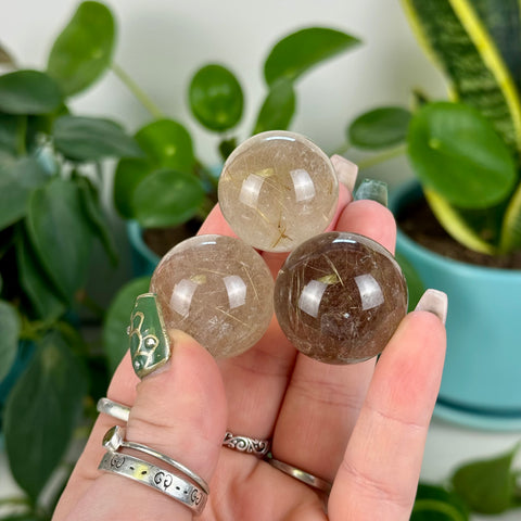 Golden Rutilated Quartz Sphere