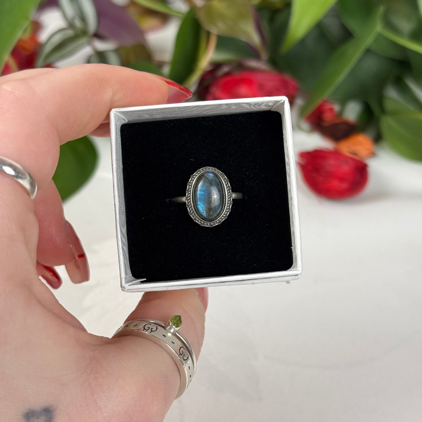 Adjustable Labradorite Ring