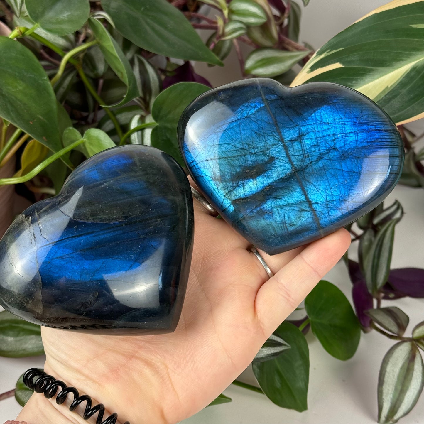 Puffy Labradorite Heart