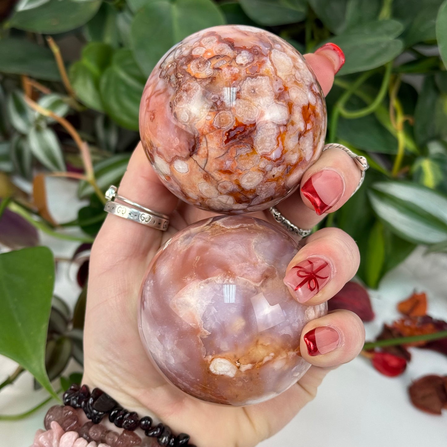 Cherry Blossom Agate Sphere