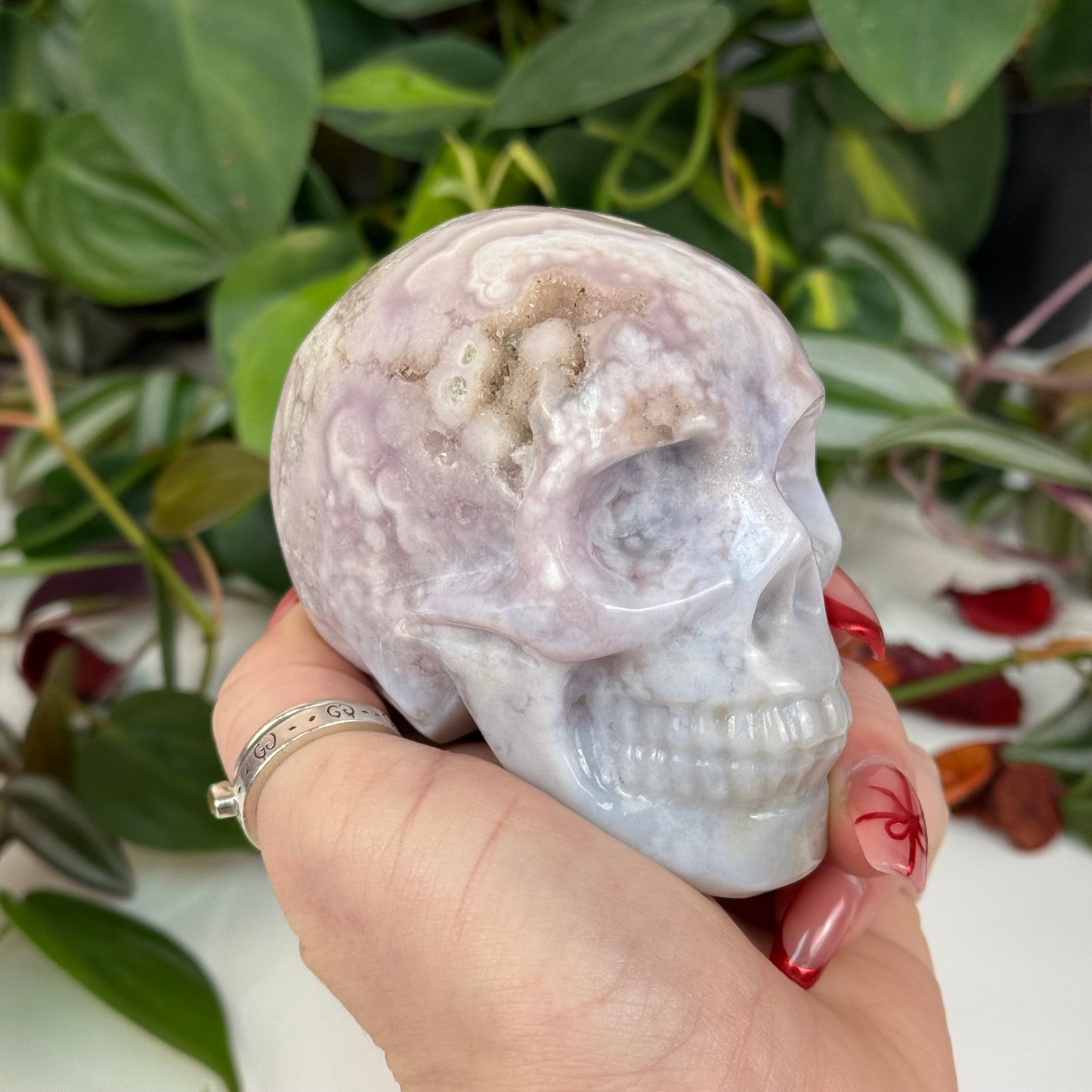 Flower Agate Skull