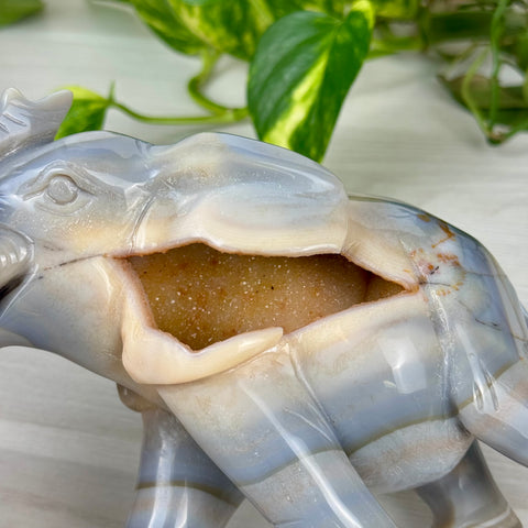Statement Druzy Agate Elephant - Dahlia