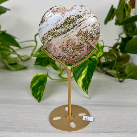 Ocean Jasper Heart (W/ Custom Stand)