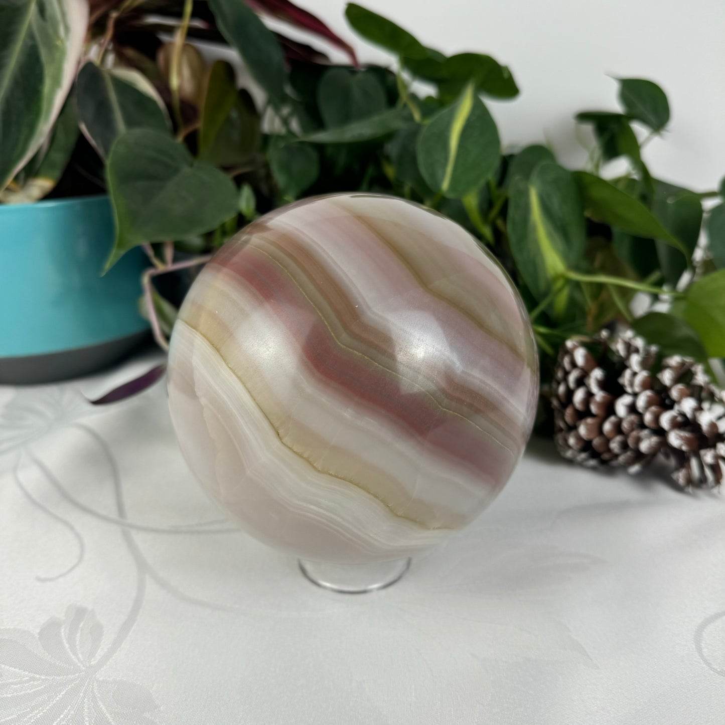 XL Pink Banded Onyx Sphere