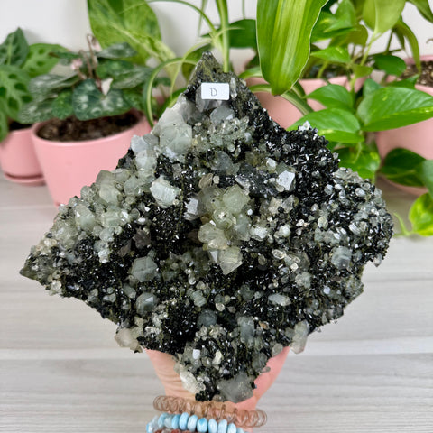 Black Epidote & Chlorite Quartz Specimen (Forest Quartz)