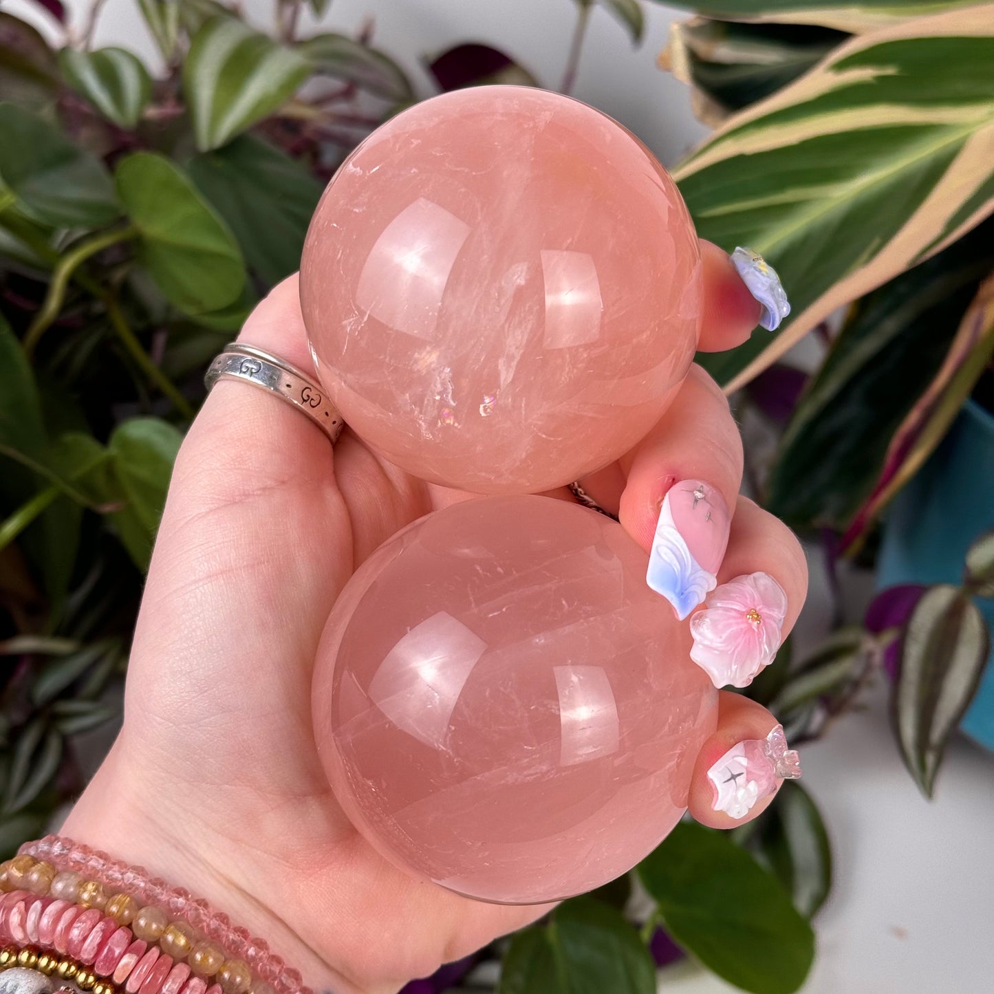 Peach Rose Quartz Sphere