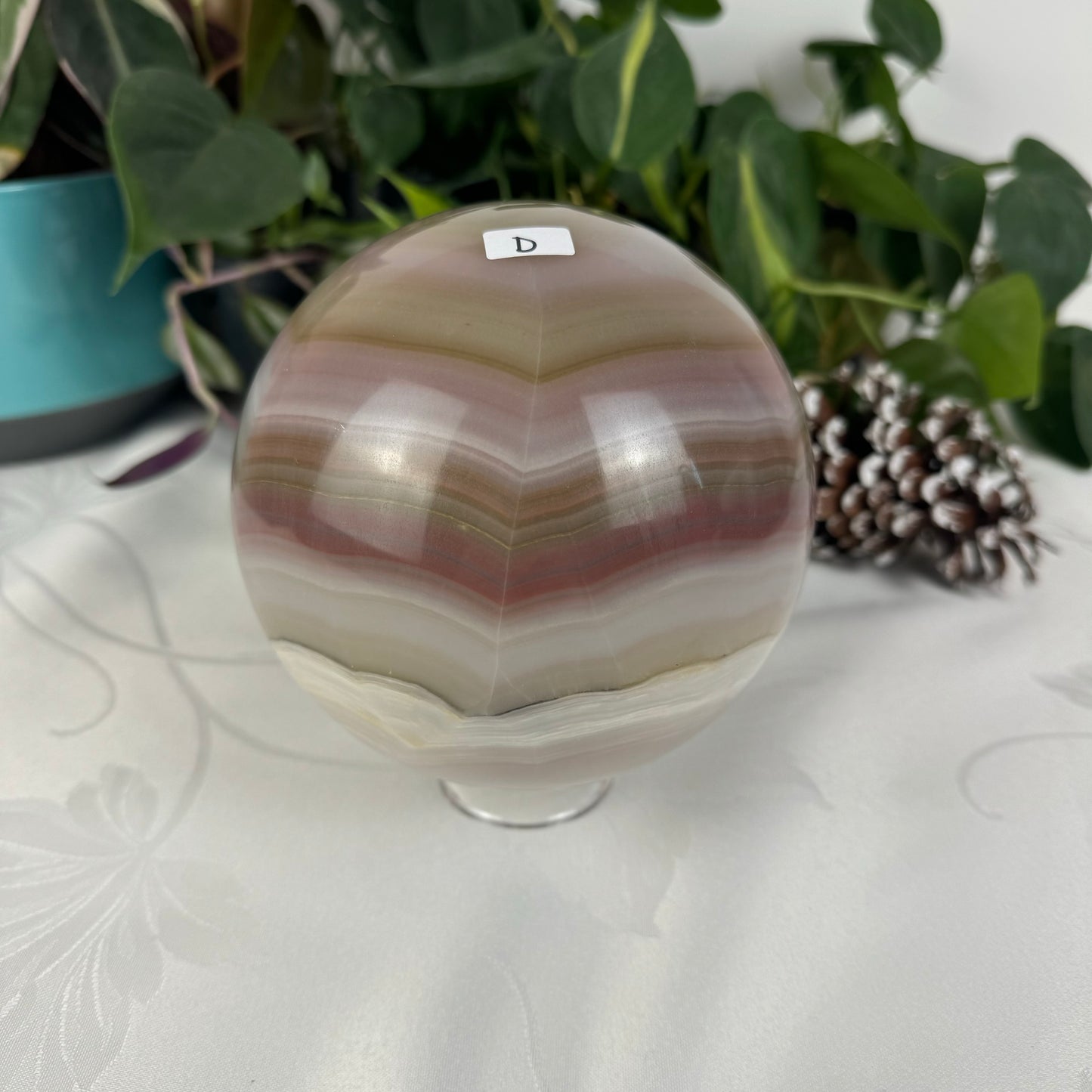 XL Pink Banded Onyx Sphere