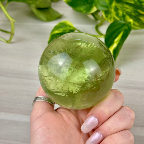 Green Apple Fluorite Sphere