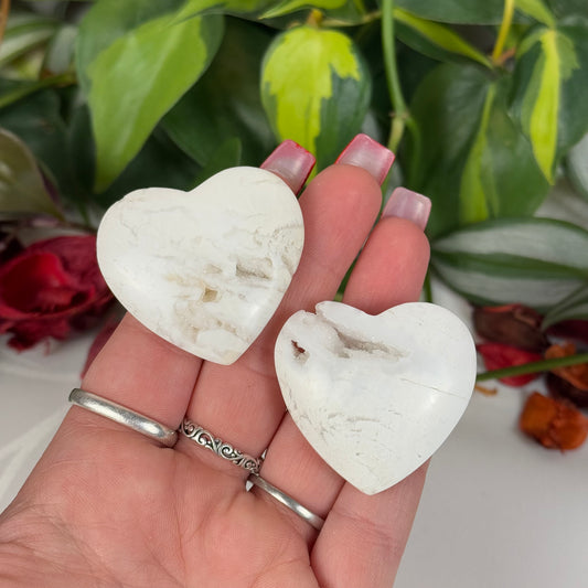 Snow Agate Love Heart