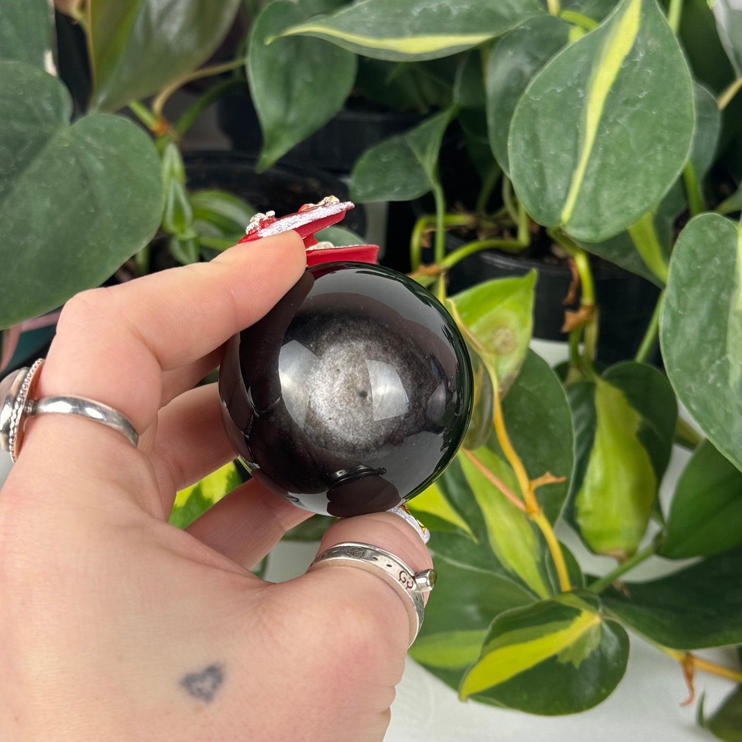 Silver Sheen Obsidian Sphere