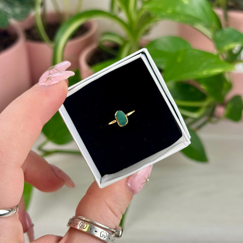 Gold Vermeil Stackable Emerald Stackable Ring