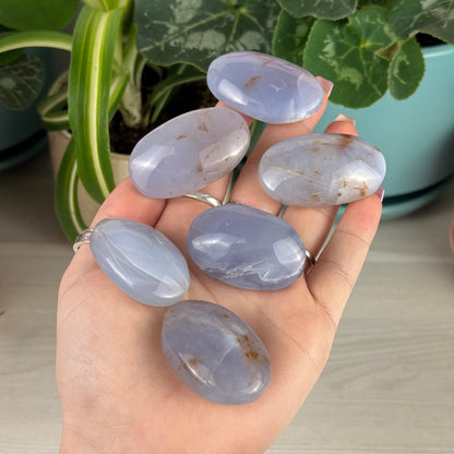 Imperfect Turkish Blue Chalcedony Palm Stone