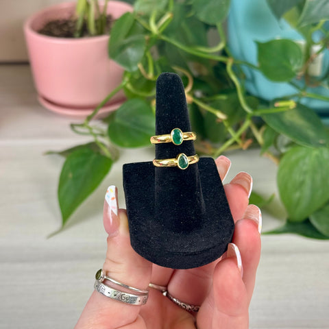 Gold Vermeil Faceted Emerald Ring