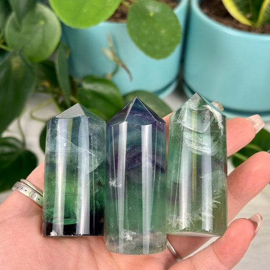 Cylindrical Rainbow Fluorite Tower