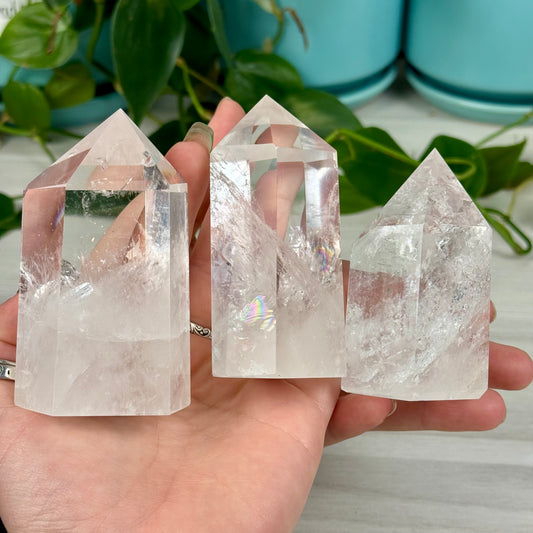 Icy Clear Quartz Tower