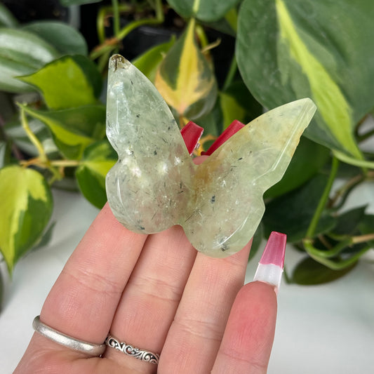 Imperfect Prehnite 3D Butterfly