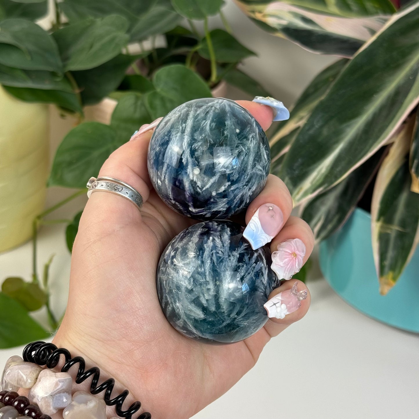 Feather Fluorite Sphere