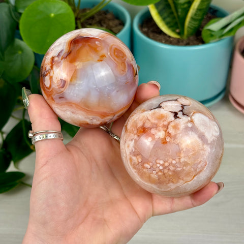 Cherry Blossom Agate Sphere