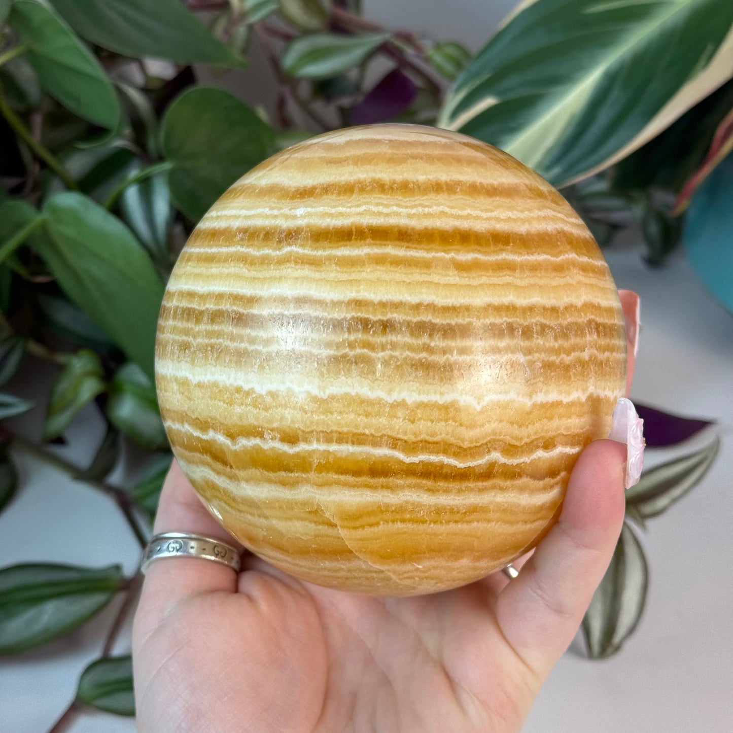 Gorgeous XL Orange Calcite Sphere