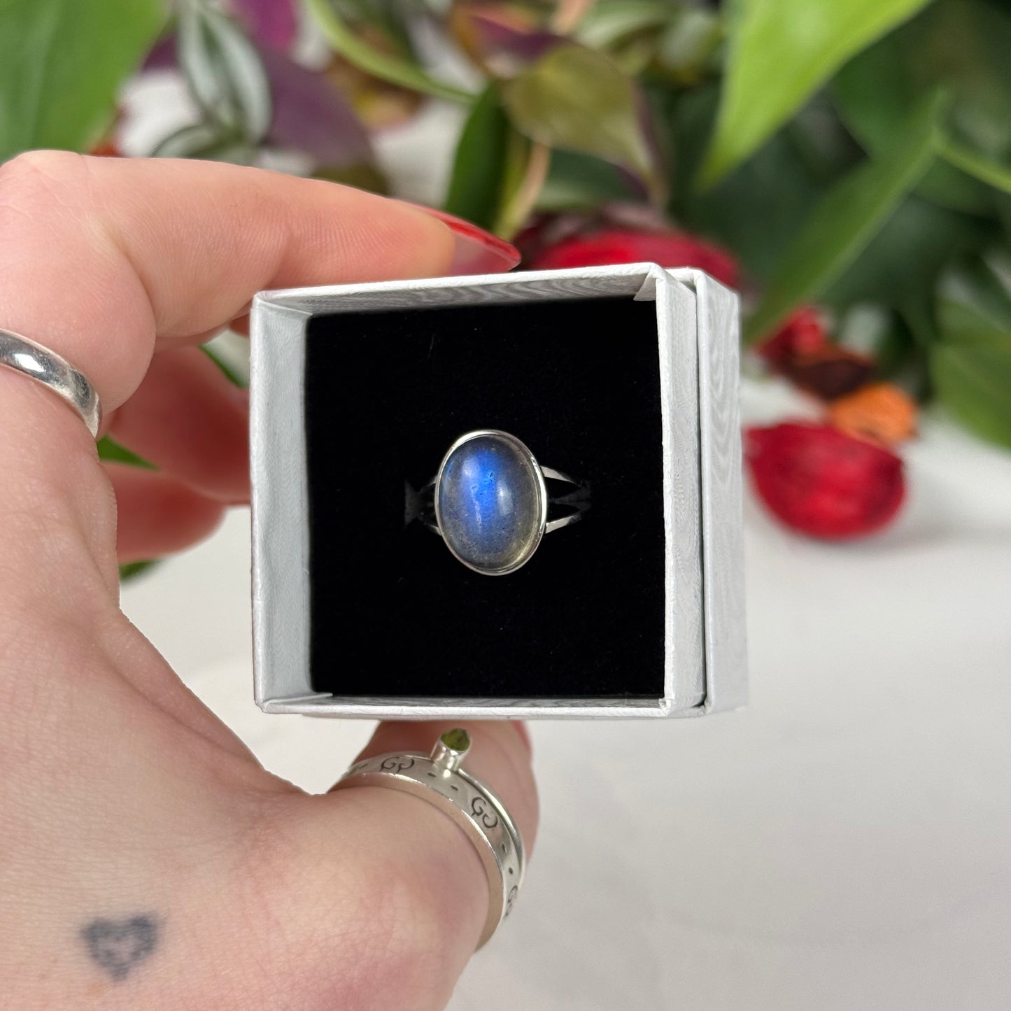 Adjustable Labradorite Ring