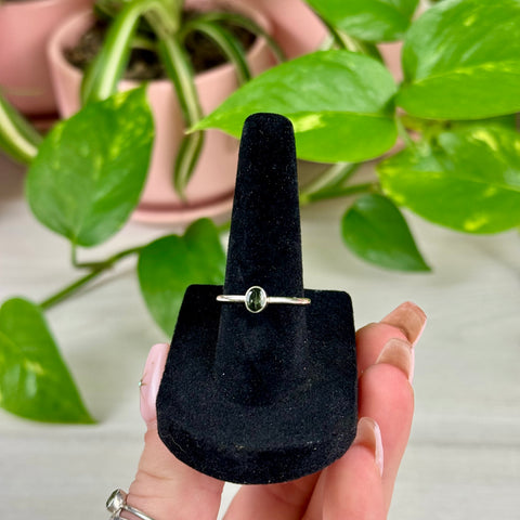 Sterling Silver Green Tourmaline Stackable Ring