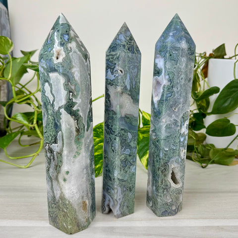 XL Moss Agate Tower