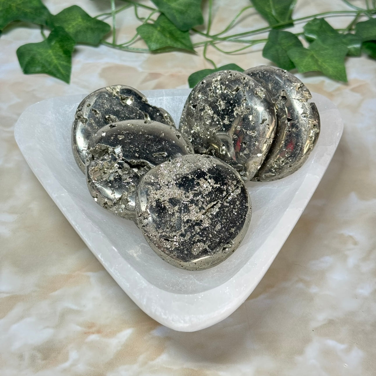 Druzy Pyrite Flat-Stone