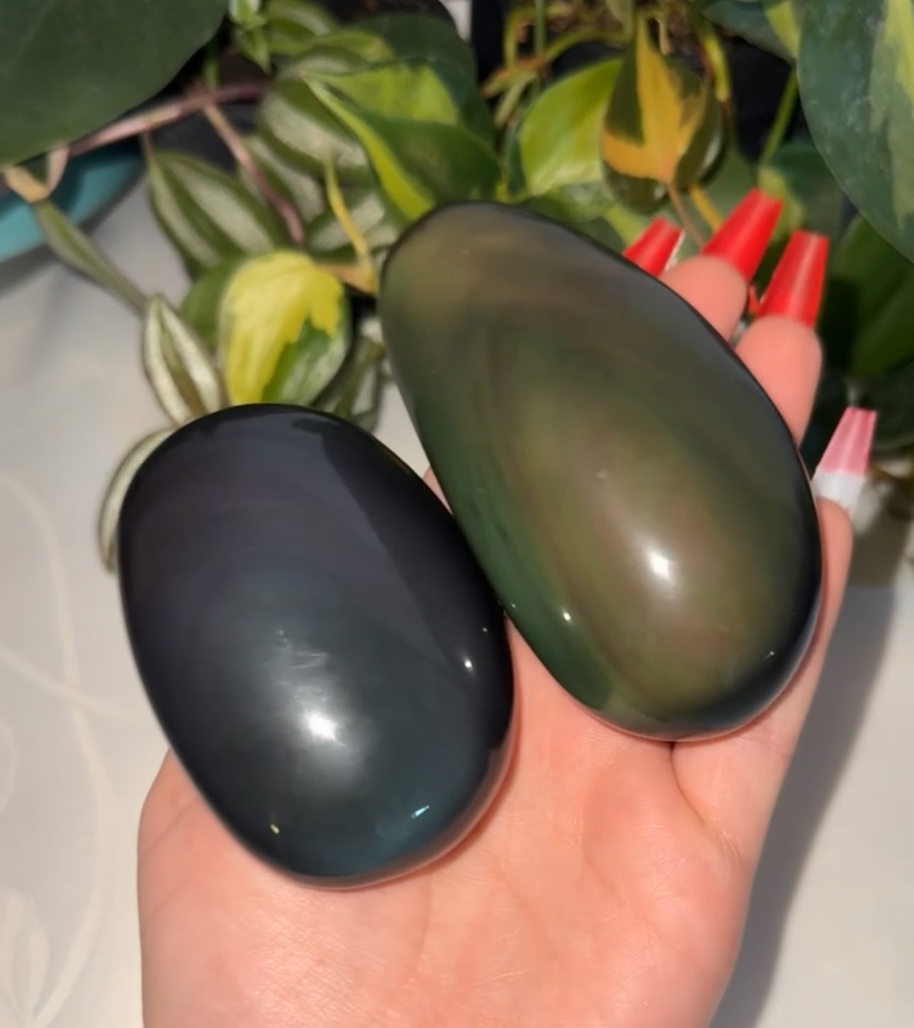 Rainbow Obsidian Palm Stone