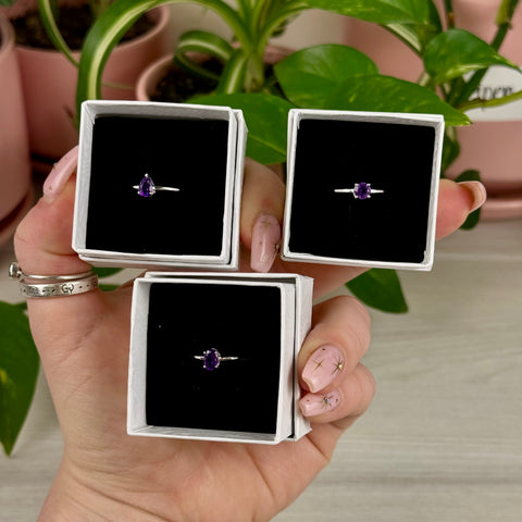 Sterling Silver Stackable Amethyst Ring 4 1 - Kenna's Crystals from TikTok