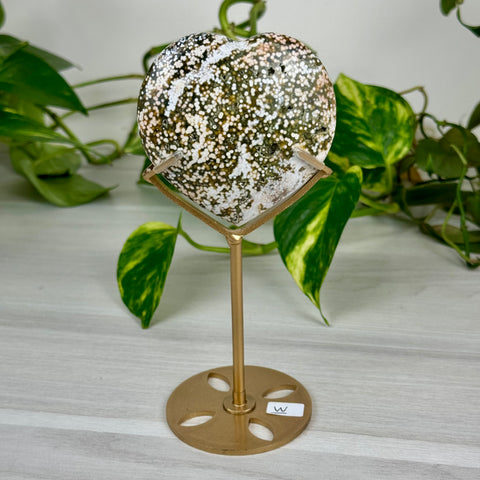 Ocean Jasper Heart (W/ Custom Stand)