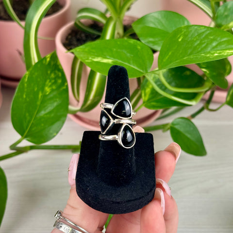 Sterling Silver Chunky Black Onyx Ring