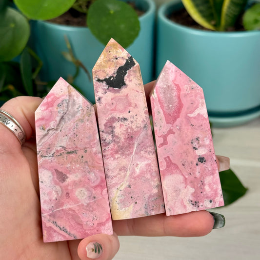Bubble Gum Pink Peruvian Rhodonite Tower