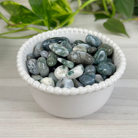 Moss Agate Pebbles (100g)