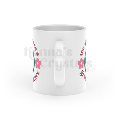 "We All Deserve A Greener Future" Earth Day Heart-Shaped Mug, 11oz
